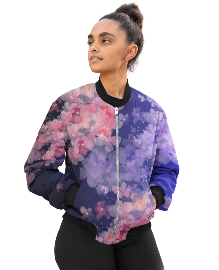 Bomber Jacket - Dark Flowers