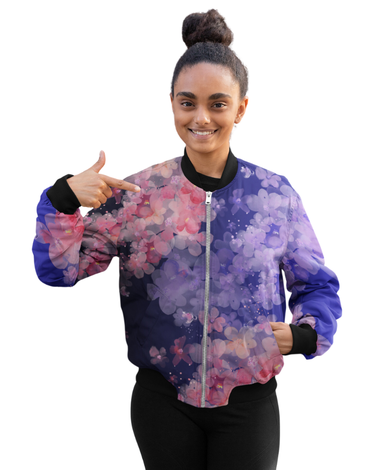 Bomber Jacket - Dark Flowers