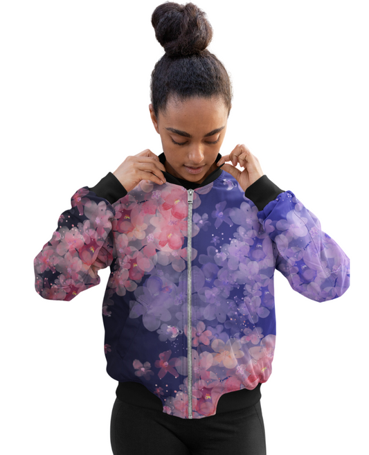 Bomber Jacket - Dark Flowers