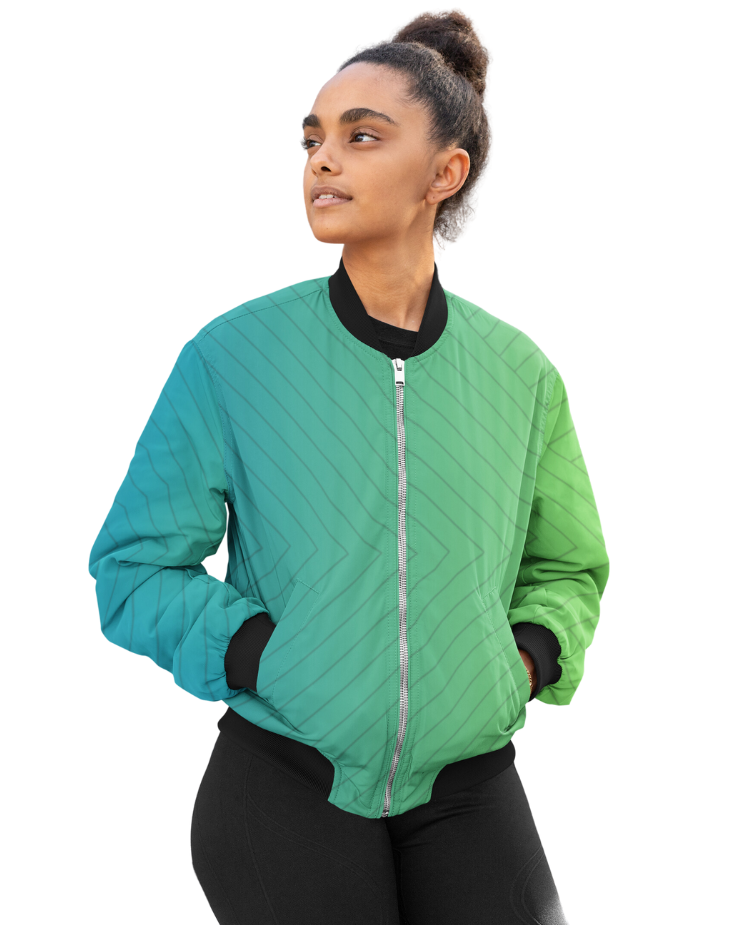 Bomber Jacket - Green lines